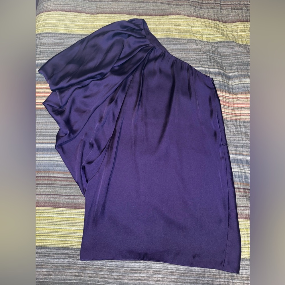 CACHE Violet Silky One Shoulder Dress